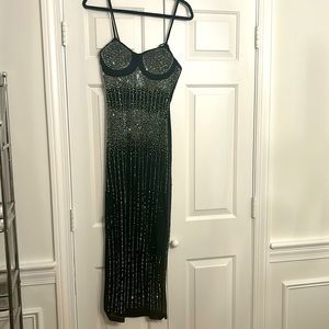 Rhinestone shimmery black long gown